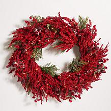 Safavieh Fx 30" Berry & Pine LED Wreath