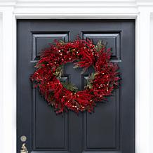 Safavieh Fx 30" Berry & Pine LED Wreath