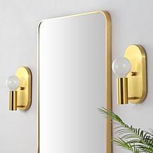 Safavieh Irima 2-pack Brass Metal and Glass Wall Sconces 4.75" x 4"...