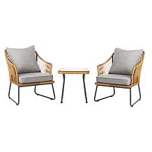 Safavieh Jensen 3-Piece Lounge Set - Brown, Grey
