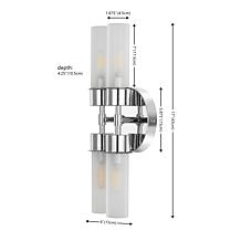 Safavieh Joli 4-Light Chrome Wall Sconce 6 x 4.25 x 17"