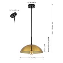 Safavieh Jorden 14" Brass/Black Iron Pendant Light