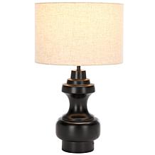 Safavieh Junko 20" Black Wood and Metal Table Lamp