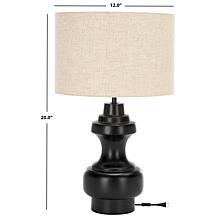 Safavieh Junko 20" Black Wood and Metal Table Lamp