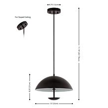 Safavieh Lybrin 13" Black Iron Pendant Light