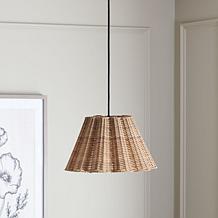 Safavieh Melora Natural Cane Pendant Light 12" x 12" x 7"