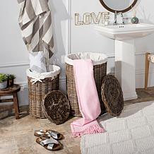 Safavieh Millen Rattan Round Set Of 2 Laundry Baskets