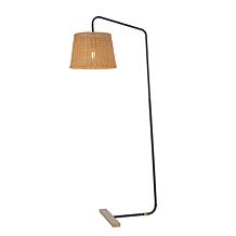 Safavieh Millie Black Metal Floor Lamp with Rattan Shade
