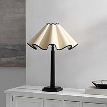 Safavieh Monika Black Resin Table Lamp with Rattan Shade