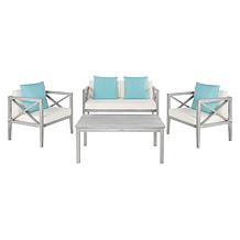 Safavieh Montez 4-Piece Outdoor Set with Accent Pillows