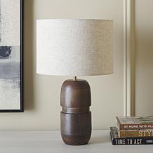 Safavieh Nami Natural Wood Table Lamp 12" x 12" x 19"