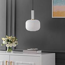 Safavieh Naois 10" White and Black Glass Pendant Light