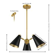 Safavieh Naveeda 21" Black and Brass Pendant Light