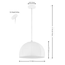 Safavieh Neami 15" Extendable White Fabric Pendant