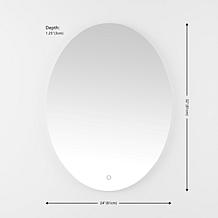 Safavieh Nolan 24" White Aluminum LED Mirror