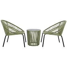 Safavieh Otto 3-Piece Outdoor Set with Metal and Rattan