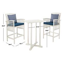 Safavieh Pate 3-piece Bar Table Bistro Set