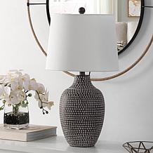Safavieh Resler 25" Brown and White Resin Table Lamp