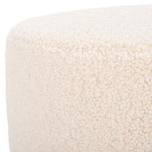 Safavieh Riah Faux Shearling Round Ottoman - Off-white/Natural