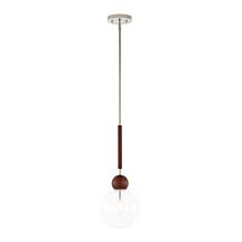 Safavieh Roxora 7" Dark Walnut & Nickel Pendant Light