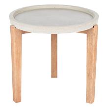 Safavieh Serka Side Table with Concrete Top and Acacia Base