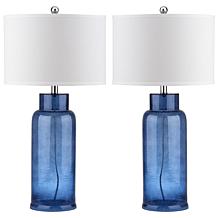 Safavieh Set of 2 Blue Bottle Glass Table Lamps