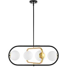 Safavieh Urbana 4-Light Black and Brass Pendant, 26.75"