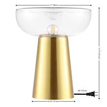 Safavieh Vassar Brass and Clear Glass Table Lamp 12.75"