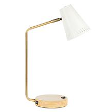 Safavieh Veda Gold and White Metal Table Lamp, 19"