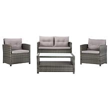 Safavieh Vellor 4-Piece Living Set - Black, Grey