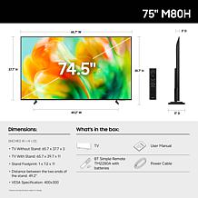Samsung 75" Class M80H Mini LED 4K Samsung Vision Smart Tizen TV