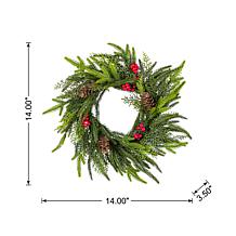 Set of 2 14" D Christmas PE Wreaths