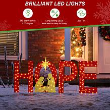 Set of 4 Lighted Christmas Fabric Nativity Outdoor Decor