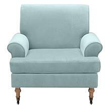 Shabby Chic Deklan Saber Back Leg Velvet Accent Chair