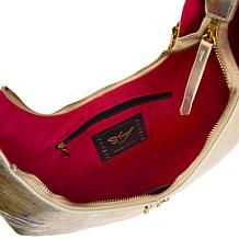 Sharif Legacy 3D Sculpted Cougar Handle Metallic Leather Hobo 