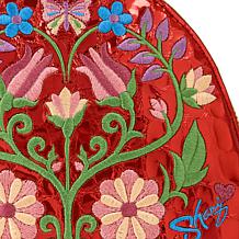 Sharif Legacy Floral Embossed Quilted Leather Wristlet