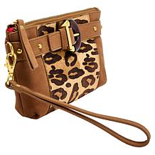 Sharif Legacy Haircalf and Nubuck Leather Wristlet Mini Bag