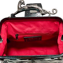 Sharif Legacy Haircalf Leather Cougar Handle Frame Satchel with Strap