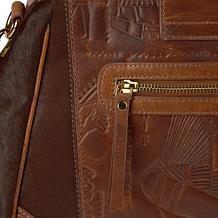 Sharif Legacy Hieroglyphic Leather Haircalf Frame Satchel