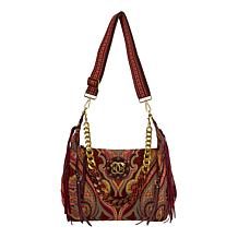 Sharif Legacy Parisian Tapestry and Leather Hobo