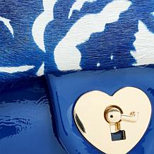 Sharif Legacy Printed Haircalf Crossbody with Heart Turnlock