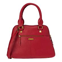 Sharif Legacy Quilted Leather Haircalf Satchel with Keychain