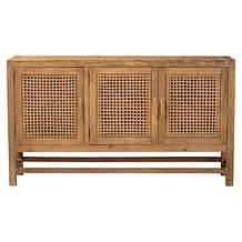 Sibu Rustic Reclaimed Wood and Rattan Cabinet