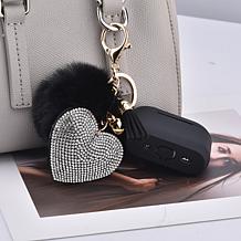 Silicone Case w/Bling Heart and PomPom Keychain for Apple AirPod Pro