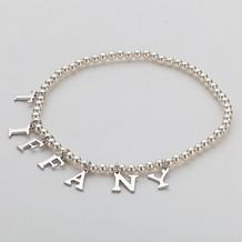 Simulated Pearl Name Stretch Bracelet