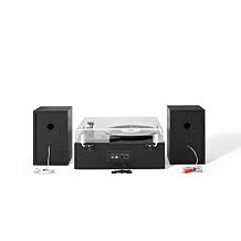 Sloane Record Player With Speakers - Black