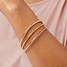 Soave Oro 14K Electroform Set of 3 Bangle Bracelets