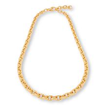 Soave Oro 14K Gold Electroform Graduated Chain Link Necklace