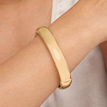 Soave Oro 14K Gold Electroform Polished Hinged Bangle Bracelet