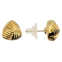 Soave Oro 14K Gold Electroform Triangular Knot Stud Earrings